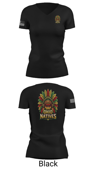 Womens Short Sleeve Vneck Shirt, The Ohio Natives, Baseball, Teamtime, Team time, sublimation, custom sports apparel, team uniforms, spirit wear, spiritwear, sports uniforms, custom shirts, team store, custom team store, fundraiser sports, apparel fundraiser