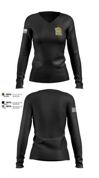 Womens Long Sleeve Vneck Shirt, Knob Noster Police, Police, Teamtime, Team time, sublimation, custom sports apparel, team uniforms, spirit wear, spiritwear, sports uniforms, custom shirts, team store, custom team store, fundraiser sports, apparel fundraiser