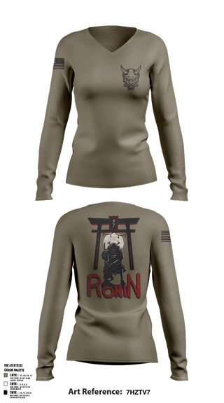 Womens Long Sleeve Vneck Shirt, Ronin, , Teamtime, Team time, sublimation, custom sports apparel, team uniforms, spirit wear, spiritwear, sports uniforms, custom shirts, team store, custom team store, fundraiser sports, apparel fundraiser