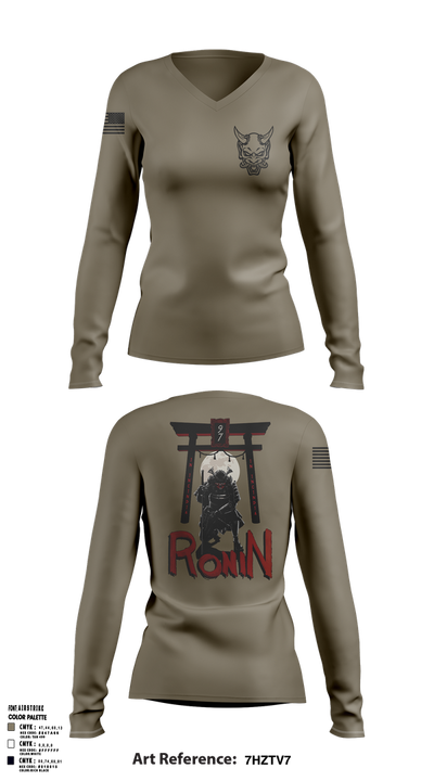 Ronin 78230947 Women's Long Sleeve V-neck Shirt - 1