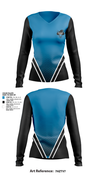 Womens Long Sleeve Vneck Shirt, Cramerton Panthers Football and Cheer, , Teamtime, Team time, sublimation, custom sports apparel, team uniforms, spirit wear, spiritwear, sports uniforms, custom shirts, team store, custom team store, fundraiser sports, apparel fundraiser