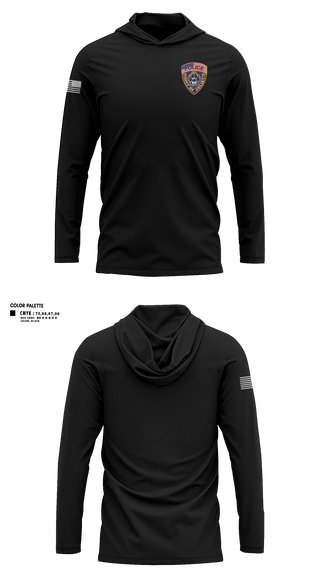 Long Sleeve Performance Shirt with hood, Joliet Police K-9 Unit, Police, Teamtime, Team time, sublimation, custom sports apparel, team uniforms, spirit wear, spiritwear, sports uniforms, custom shirts, team store, custom team store, fundraiser sports, apparel fundraiser