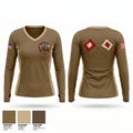 163d IEW Signal Corps Women's Long Sleeve V-neck Shirt - 1