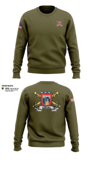 Crew Neck Sweatshirt, 1/487th FA BN, Army, Teamtime, Team time, sublimation, custom sports apparel, team uniforms, spirit wear, spiritwear, sports uniforms, custom shirts, team store, custom team store, fundraiser sports, apparel fundraiser