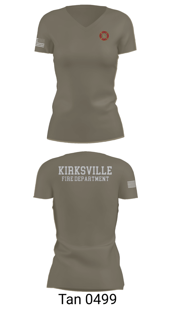 Kirksville Volunteer Fire Department 597085 Women's Short Sleeve V-neck Shirt - 6