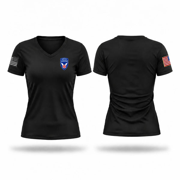 Womens Short Sleeve Vneck Shirt, Lancaster Recruiting Company, Army, Teamtime, Team time, sublimation, custom sports apparel, team uniforms, spirit wear, spiritwear, sports uniforms, custom shirts, team store, custom team store, fundraiser sports, apparel fundraiser