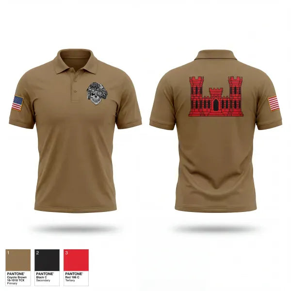 Short Sleeve Performance Polo, 58th CEC, Army, Teamtime, Team time, sublimation, custom sports apparel, team uniforms, spirit wear, spiritwear, sports uniforms, custom shirts, team store, custom team store, fundraiser sports, apparel fundraiser
