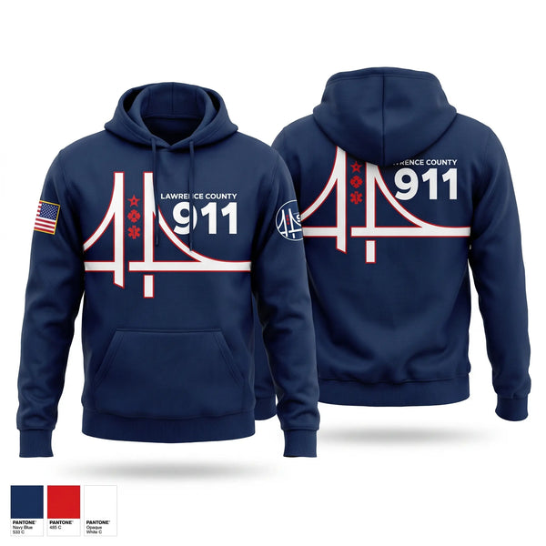 Hoodie, Lawrence County 911, Police, Teamtime, Team time, sublimation, custom sports apparel, team uniforms, spirit wear, spiritwear, sports uniforms, custom shirts, team store, custom team store, fundraiser sports, apparel fundraiser