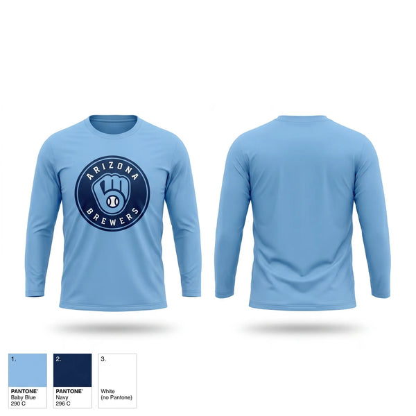 Long Sleeve Performance Shirt, Arizona Brewers, Baseball, Teamtime, Team time, sublimation, custom sports apparel, team uniforms, spirit wear, spiritwear, sports uniforms, custom shirts, team store, custom team store, fundraiser sports, apparel fundraiser
