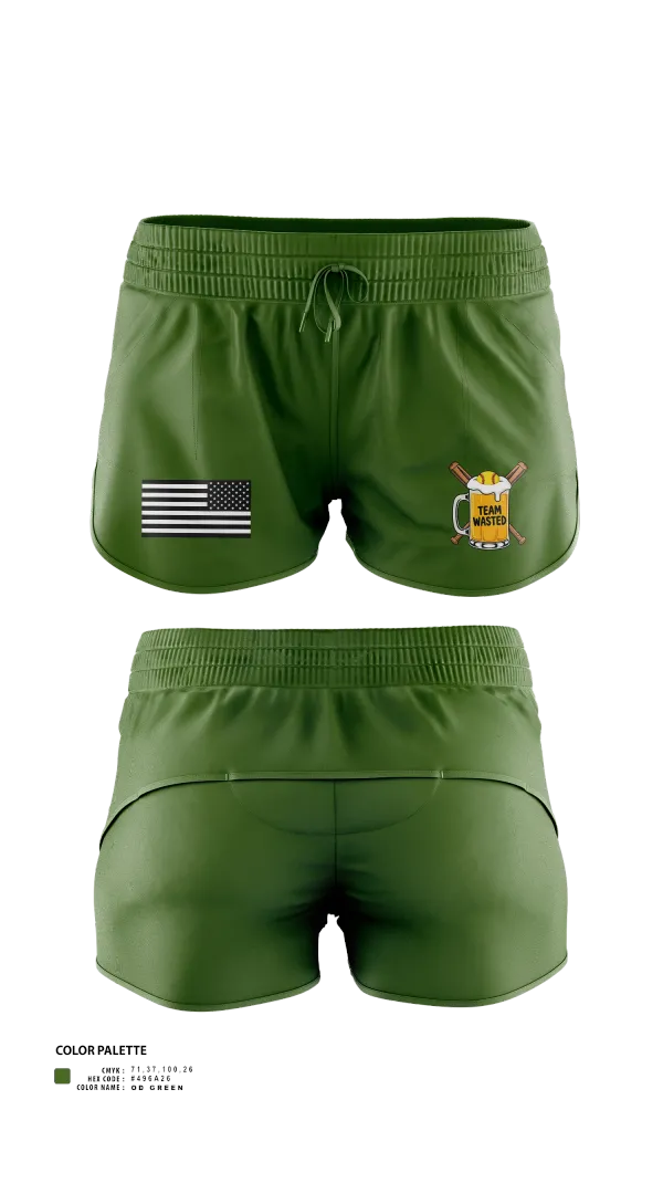 Womens Shorts, Team Wasted, Softball, Teamtime, Team time, sublimation, custom sports apparel, team uniforms, spirit wear, spiritwear, sports uniforms, custom shirts, team store, custom team store, fundraiser sports, apparel fundraiser