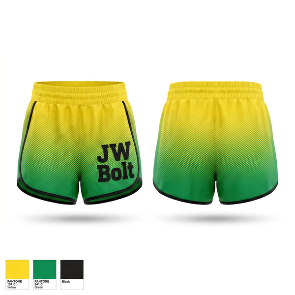 Womens Shorts, JW Bolt, Track & Field, Teamtime, Team time, sublimation, custom sports apparel, team uniforms, spirit wear, spiritwear, sports uniforms, custom shirts, team store, custom team store, fundraiser sports, apparel fundraiser