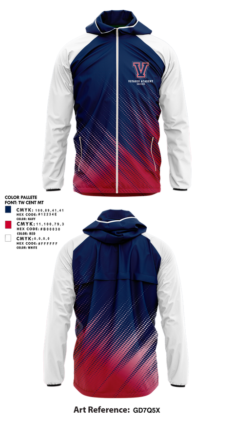 Windbreaker, Voyager Academy Men's Soccer, Men's Soccer, Teamtime, Team time, sublimation, custom sports apparel, team uniforms, spirit wear, spiritwear, sports uniforms, custom shirts, team store, custom team store, fundraiser sports, apparel fundraiser