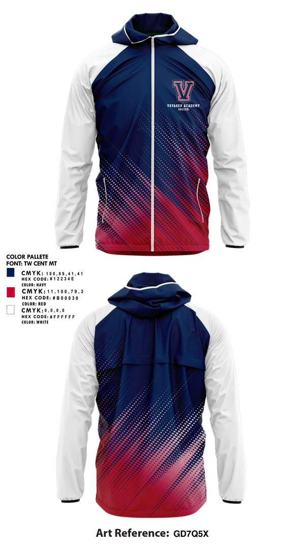 Windbreaker, Voyager Academy Men's Soccer, Men's Soccer, Teamtime, Team time, sublimation, custom sports apparel, team uniforms, spirit wear, spiritwear, sports uniforms, custom shirts, team store, custom team store, fundraiser sports, apparel fundraiser