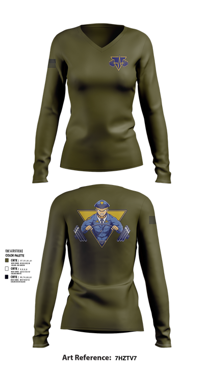 NJ State Police Women's Long Sleeve V-neck Shirt - 2