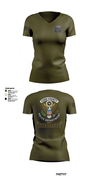 Womens Short Sleeve Vneck Shirt, Precinct 2 Day Watch, Police, Teamtime, Team time, sublimation, custom sports apparel, team uniforms, spirit wear, spiritwear, sports uniforms, custom shirts, team store, custom team store, fundraiser sports, apparel fundraiser