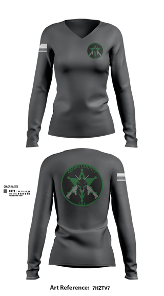 Womens Long Sleeve Vneck Shirt, CEDAR COUNTY SRT, Police, Teamtime, Team time, sublimation, custom sports apparel, team uniforms, spirit wear, spiritwear, sports uniforms, custom shirts, team store, custom team store, fundraiser sports, apparel fundraiser