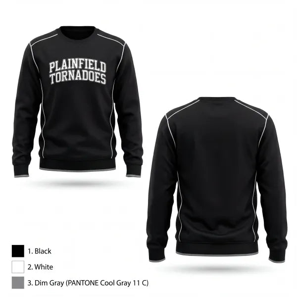 Crew Neck Sweatshirt, Plainfield tornadoes, Baseball, Teamtime, Team time, sublimation, custom sports apparel, team uniforms, spirit wear, spiritwear, sports uniforms, custom shirts, team store, custom team store, fundraiser sports, apparel fundraiser