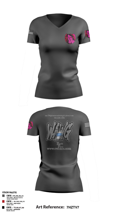 WeAllWeGot~Family First 22026589 Women's Short Sleeve V-neck Shirt - 29