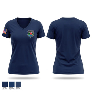 Womens Short Sleeve Vneck Shirt, Town of Clinton Police, Police, Teamtime, Team time, sublimation, custom sports apparel, team uniforms, spirit wear, spiritwear, sports uniforms, custom shirts, team store, custom team store, fundraiser sports, apparel fundraiser