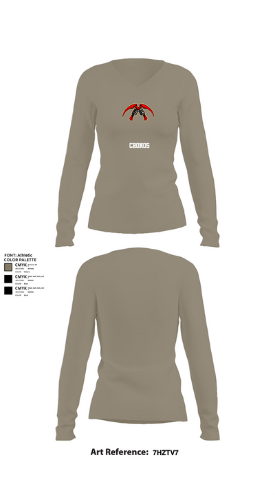 Cronos 54558517 Women's Long Sleeve V-neck Shirt - 62