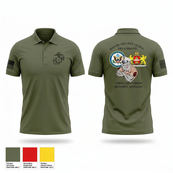 Short Sleeve Performance Polo, MCESG Region 8 Detachment budapest, Marines, Teamtime, Team time, sublimation, custom sports apparel, team uniforms, spirit wear, spiritwear, sports uniforms, custom shirts, team store, custom team store, fundraiser sports, apparel fundraiser