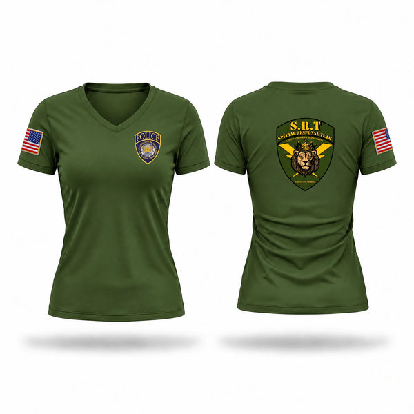 Kingsland Police Department SRT Women's Short Sleeve V-neck Shirt - 1