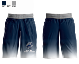 Womens Basketball Shorts, Muller Road Middle School Basketball, Women's Basketball, Teamtime, Team time, sublimation, custom sports apparel, team uniforms, spirit wear, spiritwear, sports uniforms, custom shirts, team store, custom team store, fundraiser sports, apparel fundraiser