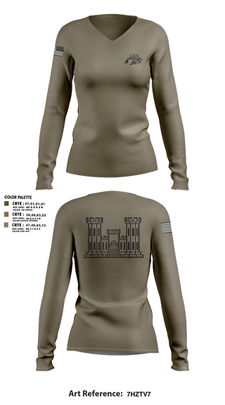 Womens Long Sleeve Vneck Shirt, TCC, National Guard, Teamtime, Team time, sublimation, custom sports apparel, team uniforms, spirit wear, spiritwear, sports uniforms, custom shirts, team store, custom team store, fundraiser sports, apparel fundraiser