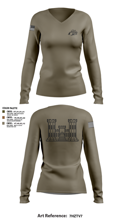 TCC 75907381 Women's Long Sleeve V-neck Shirt - 3