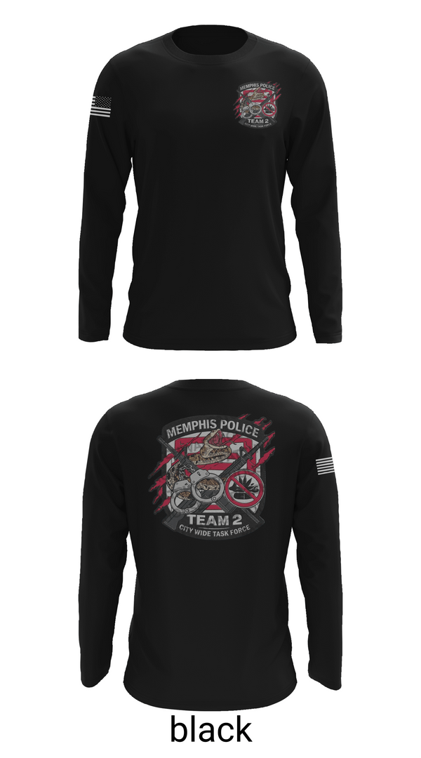 Long Sleeve Performance Shirt, Memphis Police City Wide Task Force Team Two, Police, Teamtime, Team time, sublimation, custom sports apparel, team uniforms, spirit wear, spiritwear, sports uniforms, custom shirts, team store, custom team store, fundraiser sports, apparel fundraiser