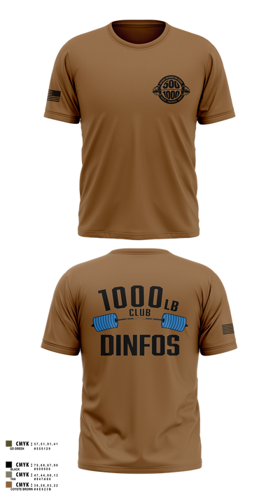 DINFOS 1000LB Club 26968217 Short Sleeve Performance Shirt - 14