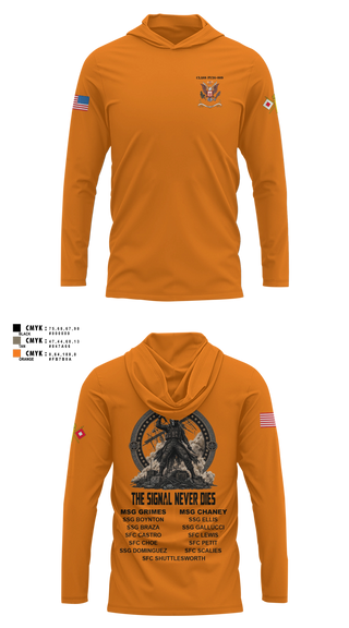 Long Sleeve hooded sunshirt, Senior Leaders Course FY26-009, Army, Teamtime, Team time, sublimation, custom sports apparel, team uniforms, spirit wear, spiritwear, sports uniforms, custom shirts, team store, custom team store, fundraiser sports, apparel fundraiser