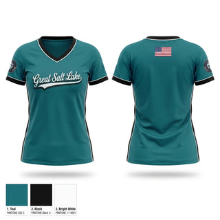 Womens Short Sleeve Vneck Shirt, Great Salt Lake Baseball, Baseball, Teamtime, Team time, sublimation, custom sports apparel, team uniforms, spirit wear, spiritwear, sports uniforms, custom shirts, team store, custom team store, fundraiser sports, apparel fundraiser
