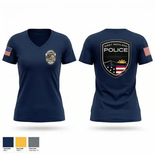 Womens Short Sleeve Vneck Shirt, West Richland police, Police, Teamtime, Team time, sublimation, custom sports apparel, team uniforms, spirit wear, spiritwear, sports uniforms, custom shirts, team store, custom team store, fundraiser sports, apparel fundraiser