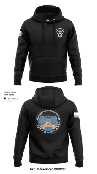 Hoodie, El Paso County Sheriff’s Office/Courthouse Security section, Police, Teamtime, Team time, sublimation, custom sports apparel, team uniforms, spirit wear, spiritwear, sports uniforms, custom shirts, team store, custom team store, fundraiser sports, apparel fundraiser