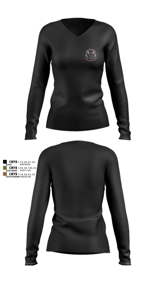 Womens Long Sleeve Vneck Shirt, Operations Company 3d Intelligence Battalion, , Teamtime, Team time, sublimation, custom sports apparel, team uniforms, spirit wear, spiritwear, sports uniforms, custom shirts, team store, custom team store, fundraiser sports, apparel fundraiser