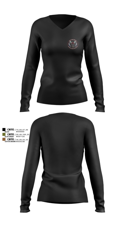 Operations Company 3d Intelligence Battalion 38917191 Women's Long Sleeve V-neck Shirt - 8