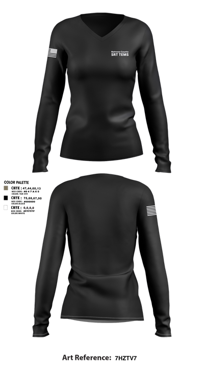 Natrona County SRT TEMS 24087220 Women's Long Sleeve V-neck Shirt - 3