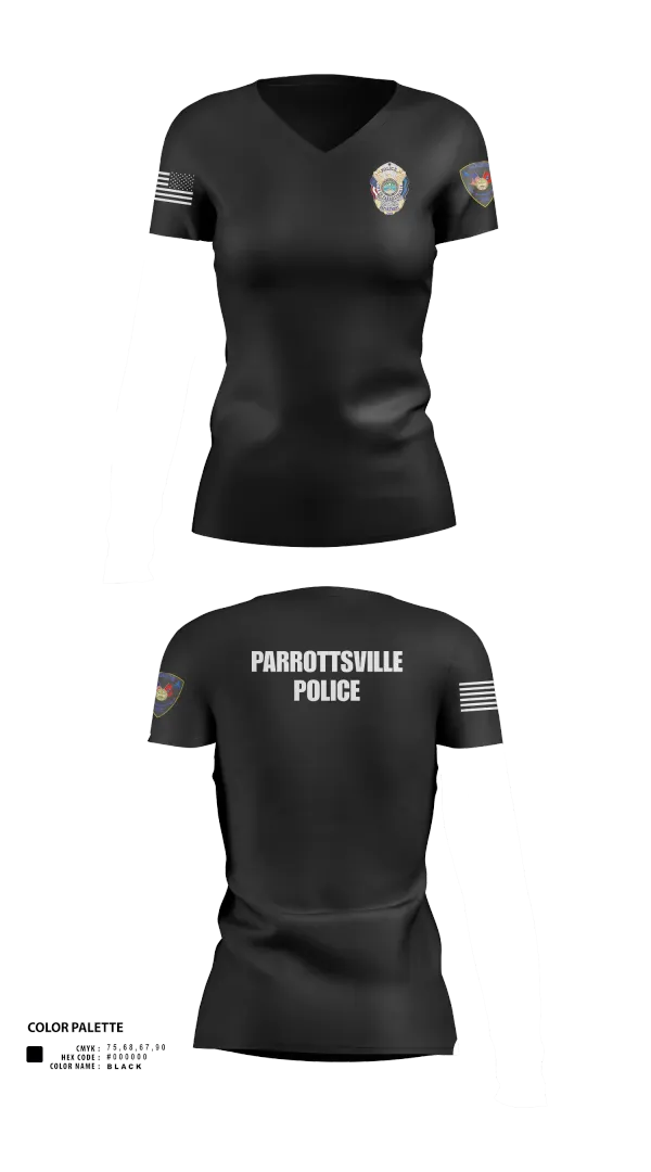 Womens Short Sleeve Vneck Shirt, Parrottsville police, Police, Teamtime, Team time, sublimation, custom sports apparel, team uniforms, spirit wear, spiritwear, sports uniforms, custom shirts, team store, custom team store, fundraiser sports, apparel fundraiser