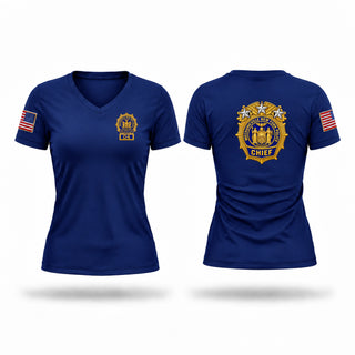 Womens Short Sleeve Vneck Shirt, Mechanicville Police Department, Police, Teamtime, Team time, sublimation, custom sports apparel, team uniforms, spirit wear, spiritwear, sports uniforms, custom shirts, team store, custom team store, fundraiser sports, apparel fundraiser