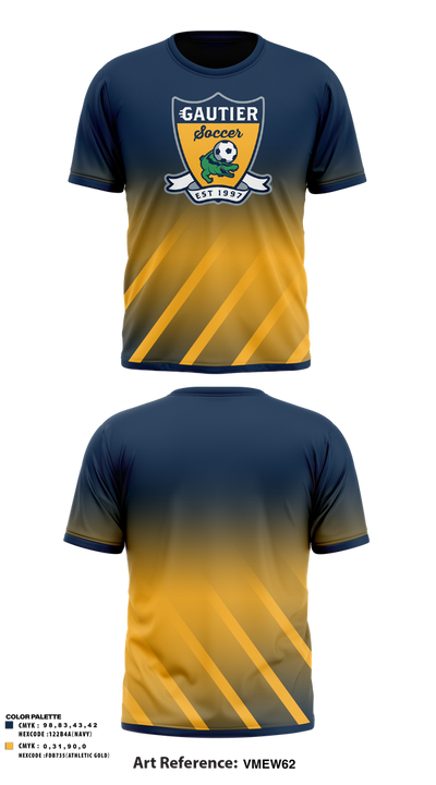 Gautier MS Boys Soccer 64396290 Old School Cotton Feel Shirt - 4
