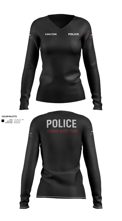 Cougar Alert Team 51493107 Women's Long Sleeve V-neck Shirt - 21