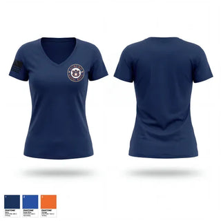 Womens Short Sleeve Vneck Shirt, Auburn NROTC, Navy, Teamtime, Team time, sublimation, custom sports apparel, team uniforms, spirit wear, spiritwear, sports uniforms, custom shirts, team store, custom team store, fundraiser sports, apparel fundraiser