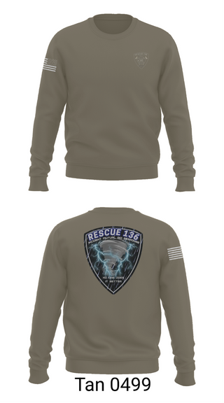Crew Neck Sweatshirt, Rescue 136, Fire Department, Teamtime, Team time, sublimation, custom sports apparel, team uniforms, spirit wear, spiritwear, sports uniforms, custom shirts, team store, custom team store, fundraiser sports, apparel fundraiser