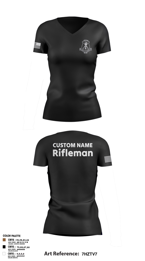 Womens Short Sleeve Vneck Shirt, Pershing Rifles, Army, Teamtime, Team time, sublimation, custom sports apparel, team uniforms, spirit wear, spiritwear, sports uniforms, custom shirts, team store, custom team store, fundraiser sports, apparel fundraiser