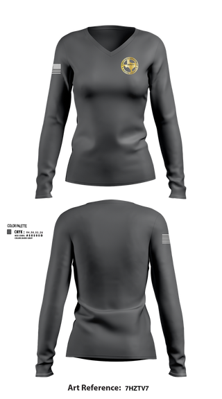 Womens Long Sleeve Vneck Shirt, Nueces County Constable PCT4, , Teamtime, Team time, sublimation, custom sports apparel, team uniforms, spirit wear, spiritwear, sports uniforms, custom shirts, team store, custom team store, fundraiser sports, apparel fundraiser