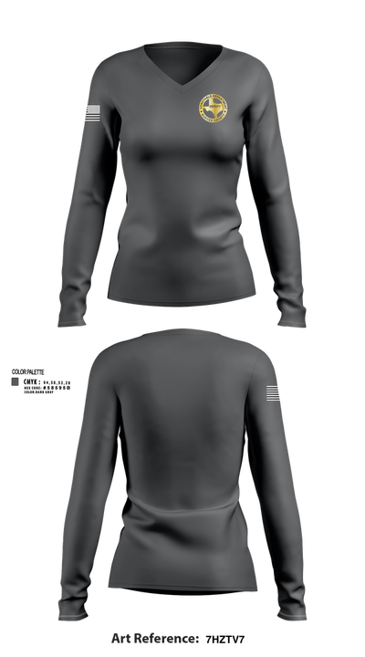 Nueces County Constable PCT4 30073114 Women's Long Sleeve V-neck Shirt - 102