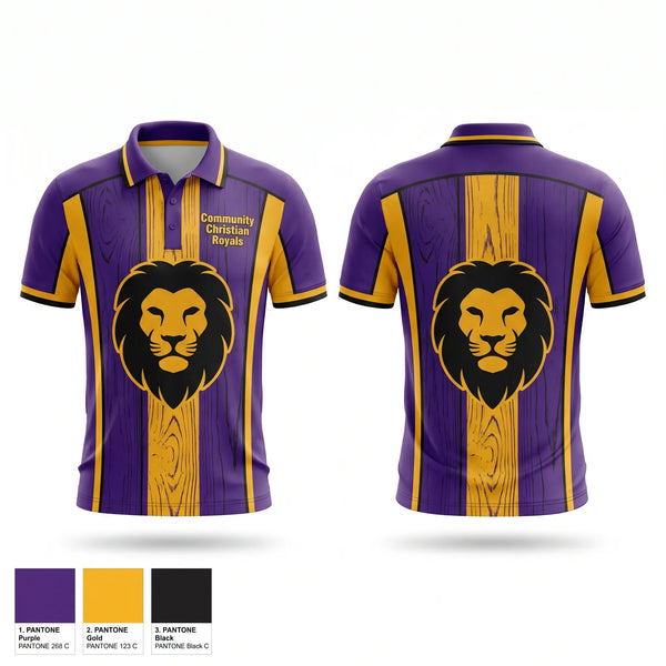 Short Sleeve Performance Polo, Community Christian Royals, Baseball, Teamtime, Team time, sublimation, custom sports apparel, team uniforms, spirit wear, spiritwear, sports uniforms, custom shirts, team store, custom team store, fundraiser sports, apparel fundraiser