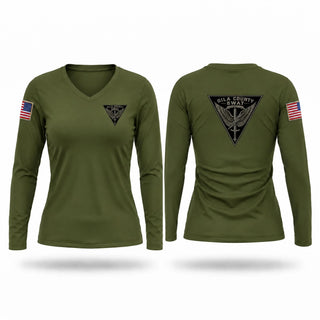 Womens Long Sleeve Vneck Shirt, Gila County Regional SWAT, Police, Teamtime, Team time, sublimation, custom sports apparel, team uniforms, spirit wear, spiritwear, sports uniforms, custom shirts, team store, custom team store, fundraiser sports, apparel fundraiser