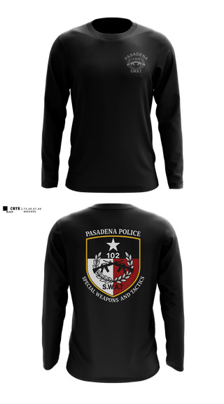 Long Sleeve Performance Shirt, Pasadena PD SWAT, Police, Teamtime, Team time, sublimation, custom sports apparel, team uniforms, spirit wear, spiritwear, sports uniforms, custom shirts, team store, custom team store, fundraiser sports, apparel fundraiser